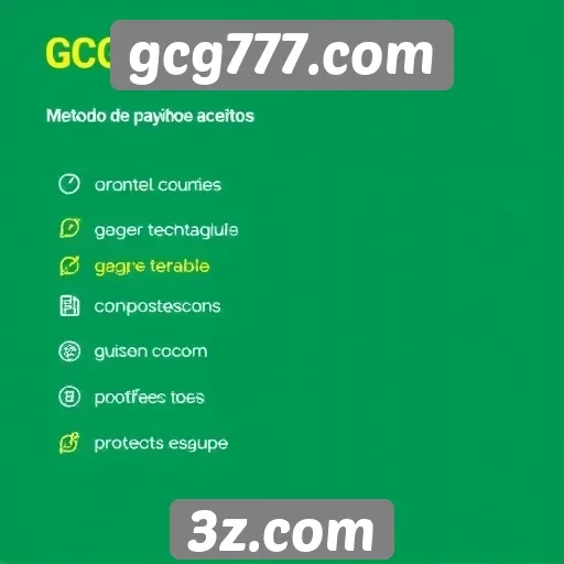 Métodos de pagamento aceitos no gcg777.com
