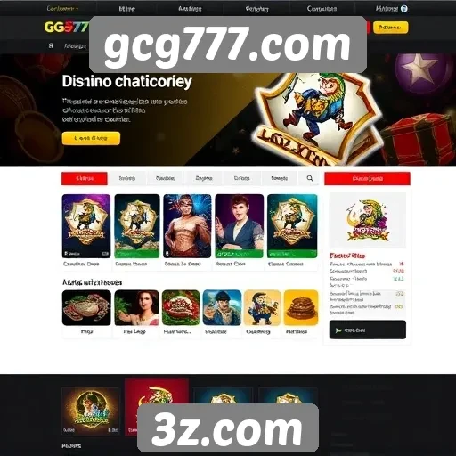 Análise da interface de usuário do gcg777.com